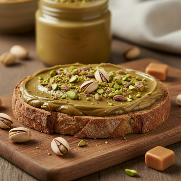 195g PEPE CARAMEL - Creamy pistachio butter with a soft caramel crunch